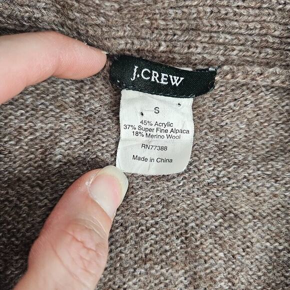 J Crew Womens Merino Wool Alpaca Blend Tan/Brown Sweater Pullover Y2K SMALL - Picture 2 of 5